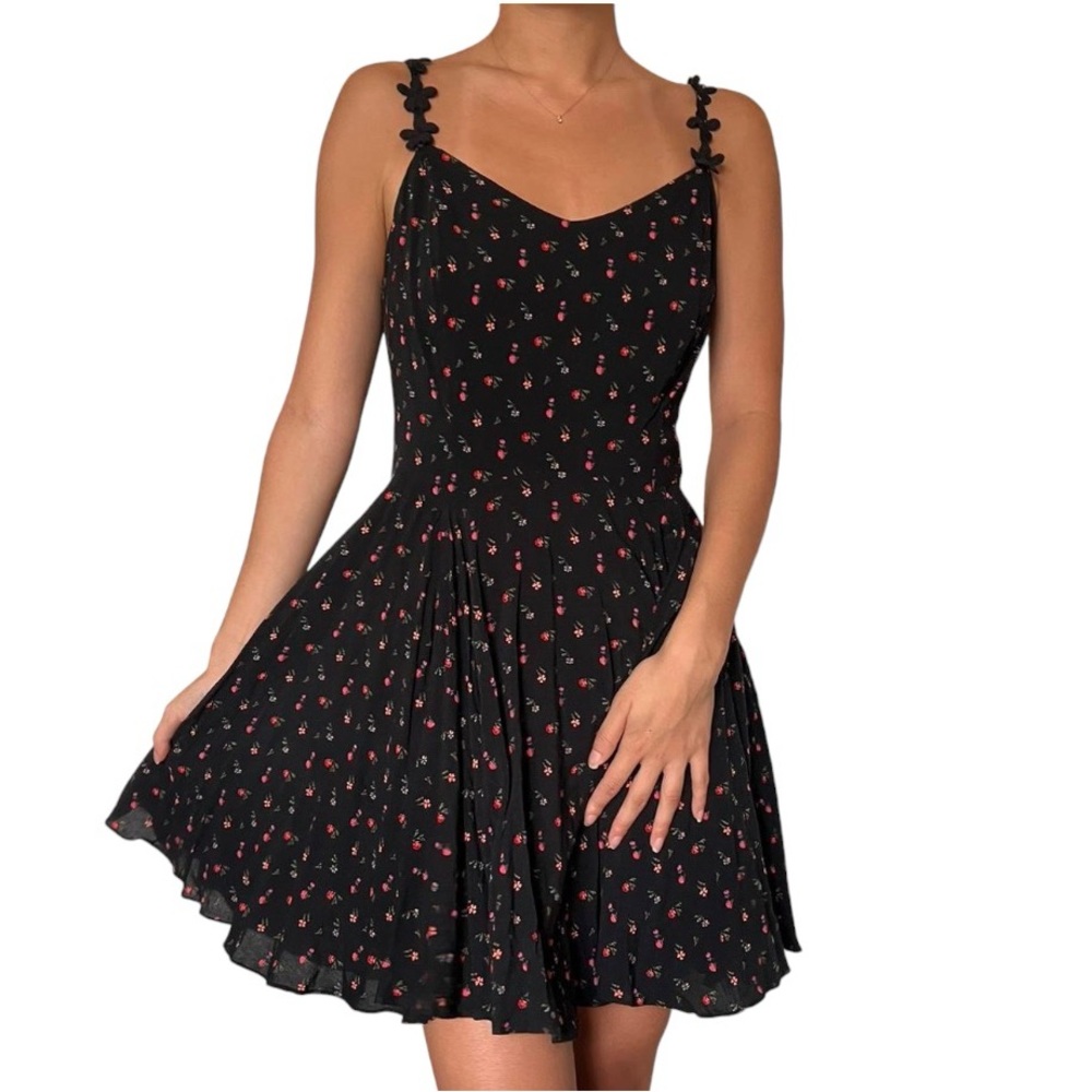 Kimchi Blue Daisy Strap Dress In Black